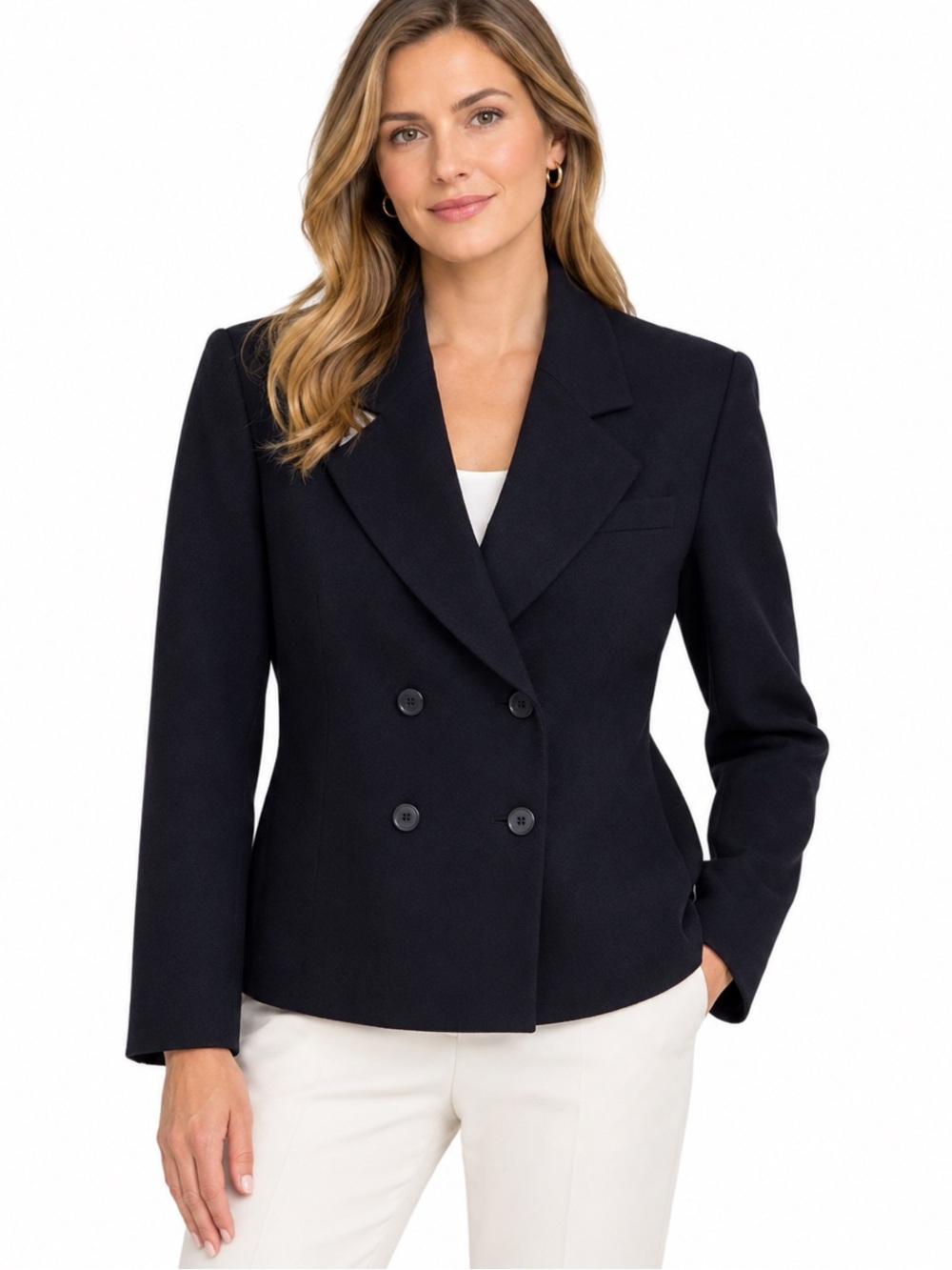 Requirements Petites vintage double breasted cropped wool blazer coat 100% 8